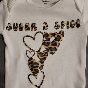 Super & Spice cheetah sublimized onesie